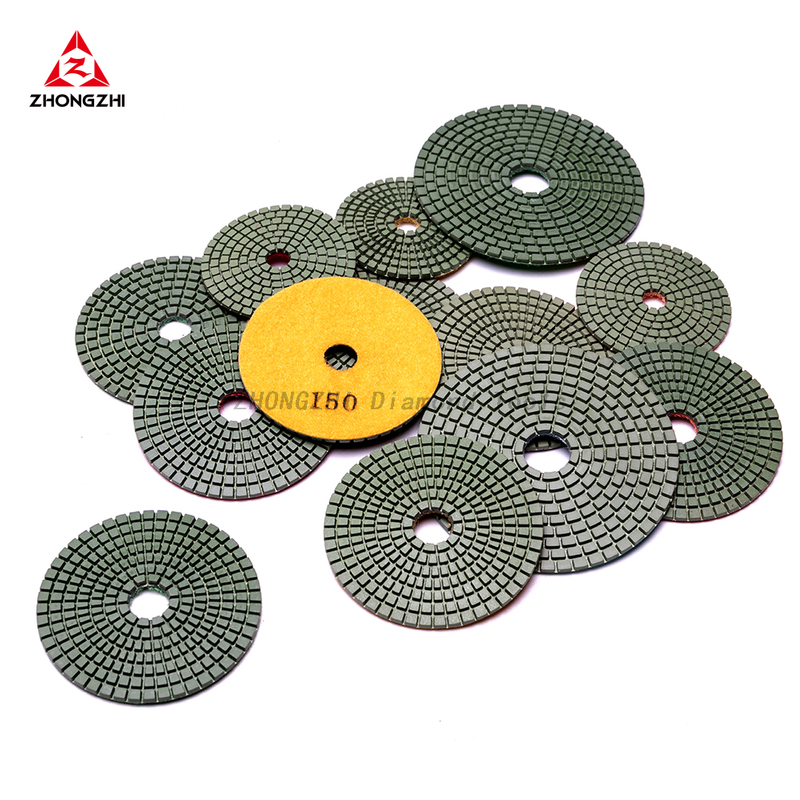5 Inch Diamond Polishing Pads with 1Pcs 5 Inch Backer Pad, 6Pcs 50-800 Grit Polishing Pad Kit Fit for Drill, Grinder, Polisher