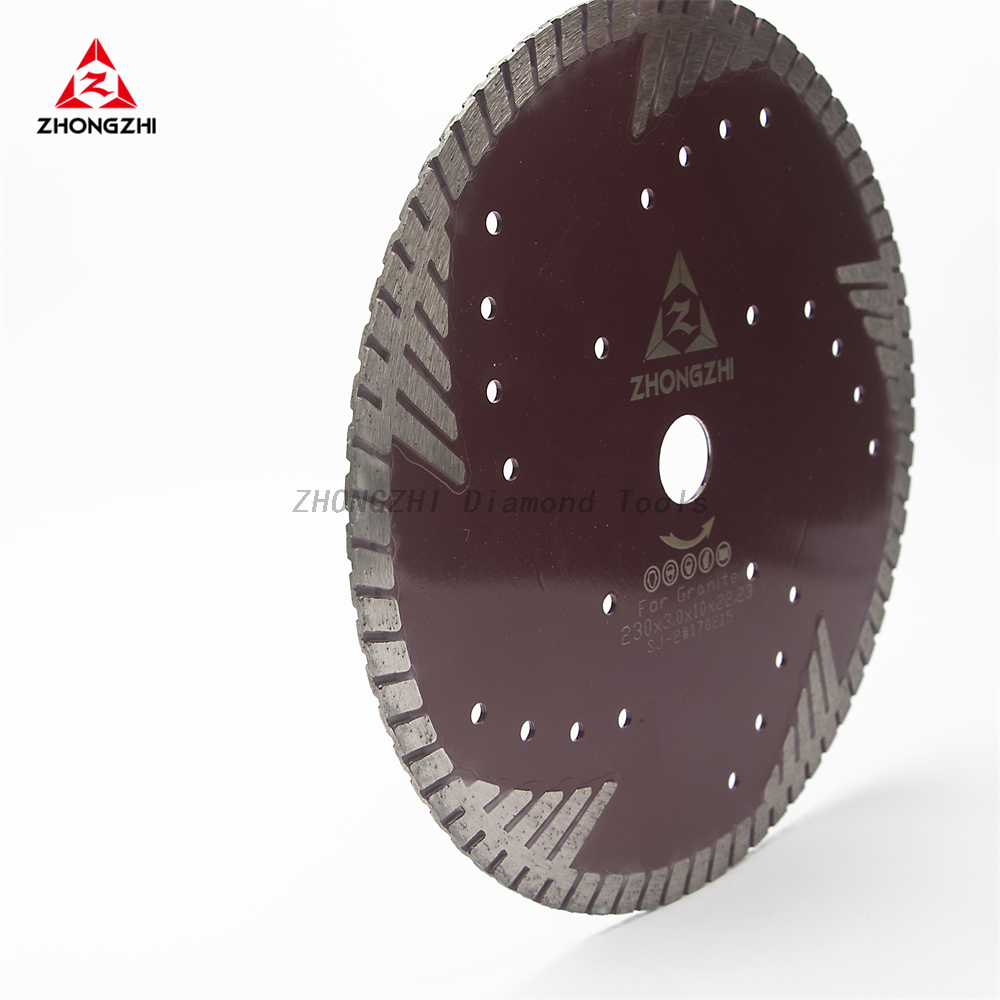 6 Inch Turbo Diamond Saw Blade for Cutting Granite Deep Triangle Cutting Disc for Stone Masonry Brick Block Concrete with 7/8’’-5/8’’ Arbor
