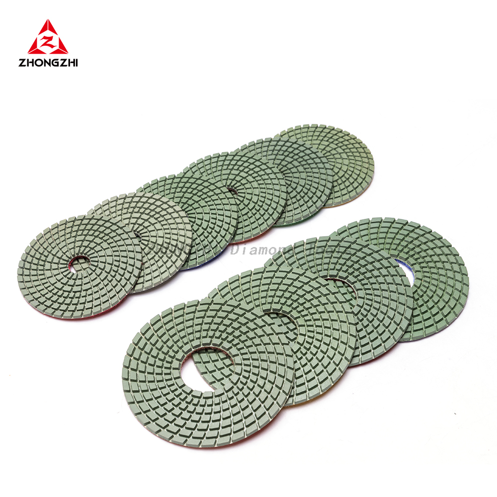 5 Inch Diamond Polishing Pads with 1Pcs 5 Inch Backer Pad, 6Pcs 50-800 Grit Polishing Pad Kit Fit for Drill, Grinder, Polisher