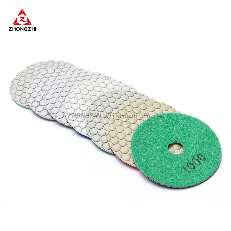 5 Inch Diamond Polishing Pads with 1Pcs 5 Inch Backer Pad, 6Pcs 50-800 Grit Polishing Pad Kit Fit for Drill, Grinder, Polisher