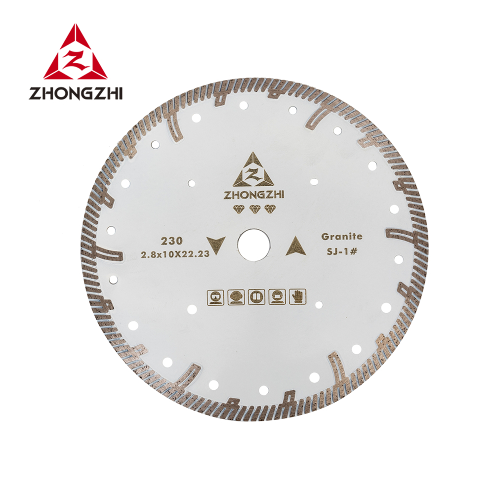  230mm Continuous Turbo Rim Blade Hot Sintered for Granite Cutting