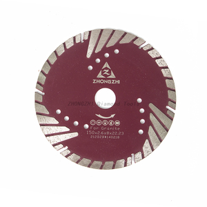 6 Inch Turbo Diamond Saw Blade for Cutting Granite Deep Triangle Cutting Disc for Stone Masonry Brick Block Concrete with 7/8’’-5/8’’ Arbor